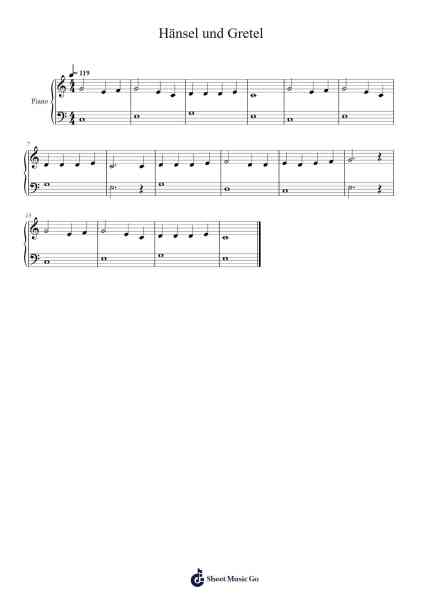 Hänsel und Gretel Sheet Music by Children's Song-Arr.Shirnett