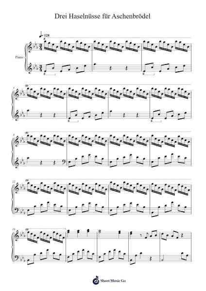 Drei Haselnüsse für Aschenbrödel Sheet Music by Karel Svoboda-Arr.Cyncer Raeh