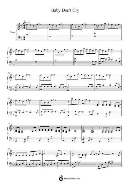 Mermaid's Tears - Baby Don't Cry Sheet Music by EXO-Arr.Famund Coothy