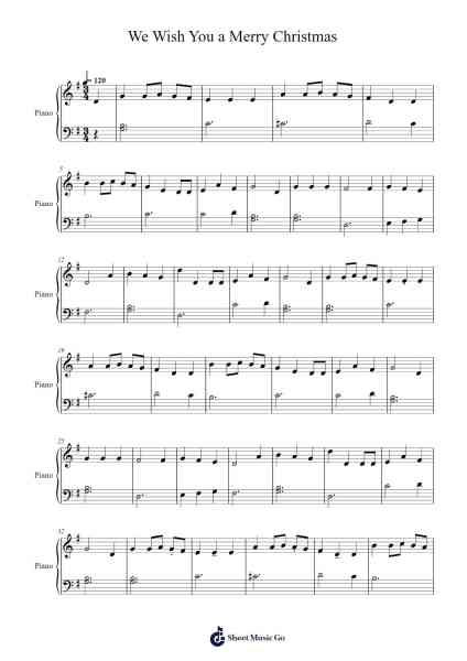 We Wish You a Merry Christmas Sheet Music by English Traditional-Arr.Blanes Poyale