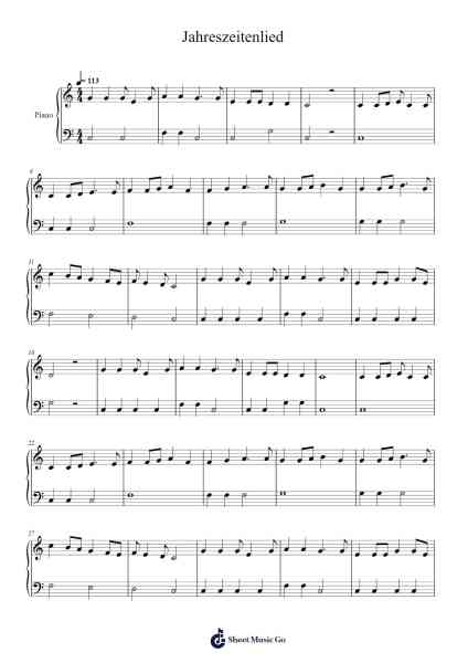 Jahreszeitenlied Partitura de Detlev Jöcker-Arr.Bobright