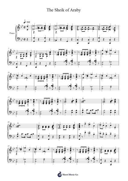 The Sheik of Araby Sheet Music by Ted Snyder-Arr.Hawat