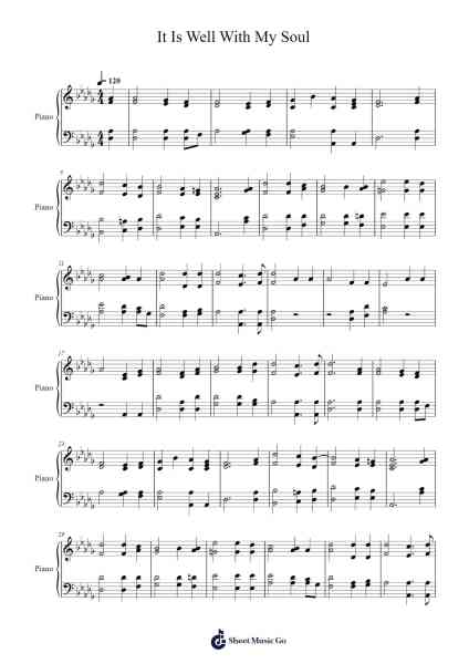 It Is Well With My Soul Sheet Music by Horatio G. Spofford-Arr.Yulevieve
