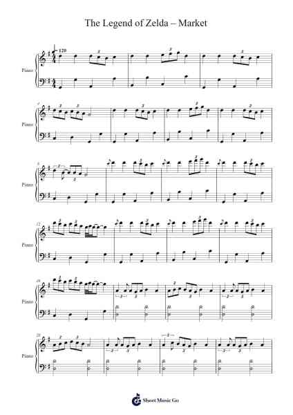 The Legend of Zelda – Market Sheet Music by Koji Kondo-Arr.Swinria