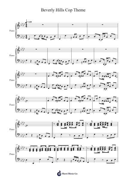 Beverly Hills Cop Theme Partitura de Harold Faltermeyer-Arr.Alruth
