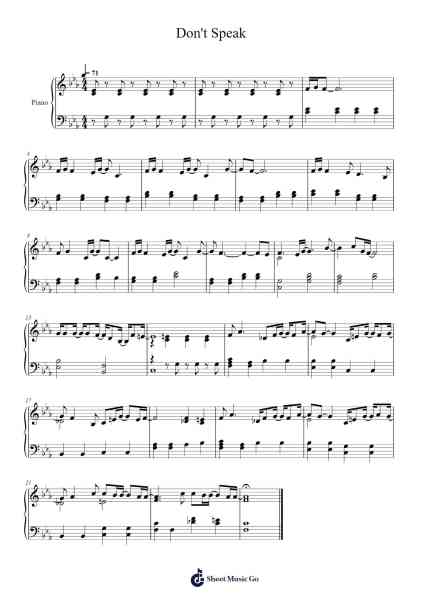 Don't Speak Sheet Music by No Doubt-Arr.Mila