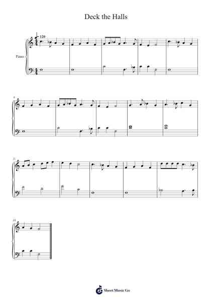 Deck the Halls Sheet Music by English Traditional-Arr.Poundpe