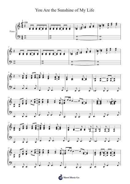 You Are the Sunshine of My Life Sheet Music by Stevie Wonder-Arr.Chrisdys