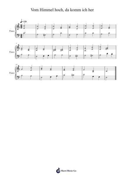 Vom Himmel hoch, da komm ich her Sheet Music by Martin Luther-Arr.Benga