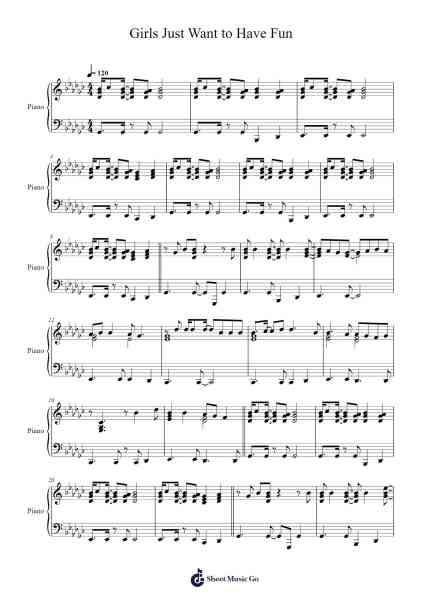 Girls Just Want to Have Fun Sheet Music by Cyndi Lauper-Arr.Ivescan Nelral