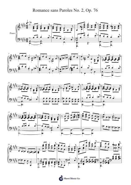 Romance sans Paroles No. 2, Op. 76 Sheet Music by Cécile Chaminade-Arr.Oryet Zosoll