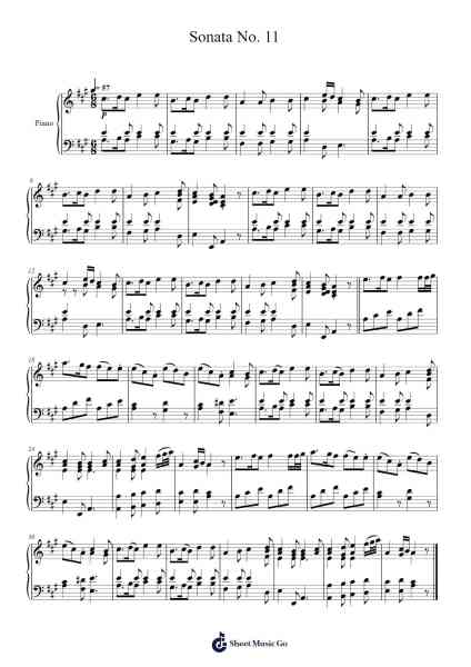 I. Andante grazioso – Sonata No. 11 Sheet Music by Wolfgang Amadeus Mozart-Arr.Gemcol Nemott
