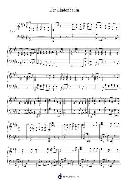 Der Lindenbaum – Winterreise Sheet Music by Franz Schubert-Arr.Sawhy