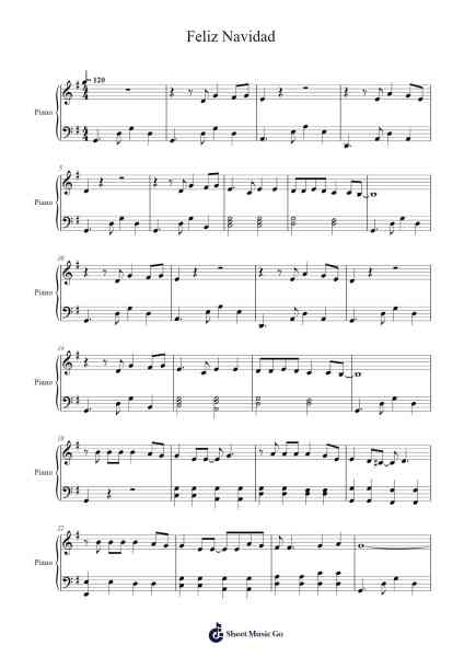 Feliz Navidad Sheet Music by José Feliciano-Arr.Sonxe