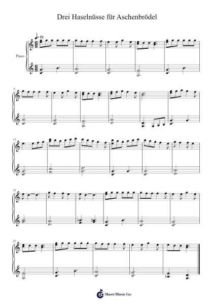 Drei Haselnüsse für Aschenbrödel Sheet Music by Karel Svoboda-Arr.Lanhy