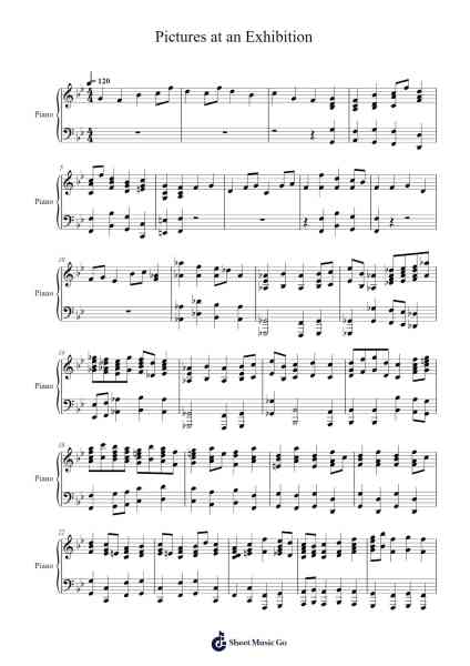 Promenade – Pictures at an Exhibition Sheet Music by Modest Petrovich Mussorgsky-Arr.Molsham