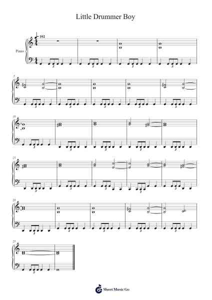 Little Drummer Boy (without melody) Sheet Music by Katherine Kennicott Davis-Arr.Egger Daveky
