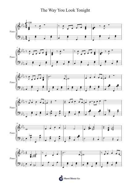 The Way You Look Tonight Sheet Music by Frank Sinatra-Arr.Billel Samry