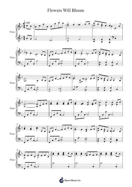 Flowers will bloom Sheet Music by Yoko Kanno-Arr.Zoethune