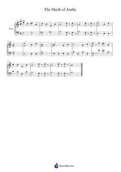 The Sheik of Araby Sheet Music by Ted Snyder-Arr.Egger Daveky