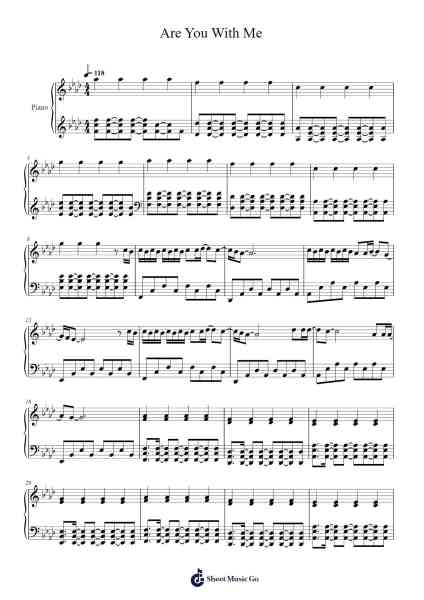 Are You With Me Sheet Music by Lost Frequencies-Arr.Pullbush