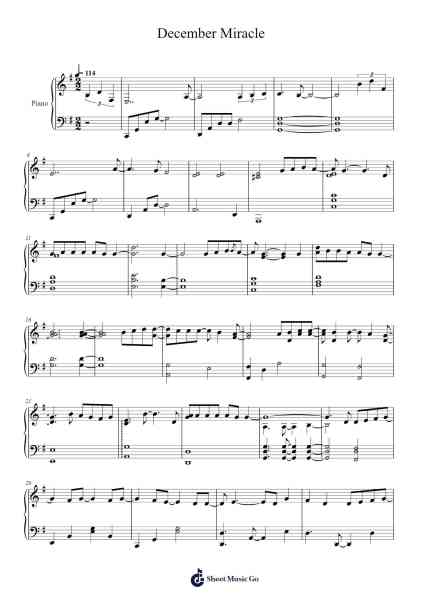 December Miracle Sheet Music by EXO-Arr.Orfunk Grocroft