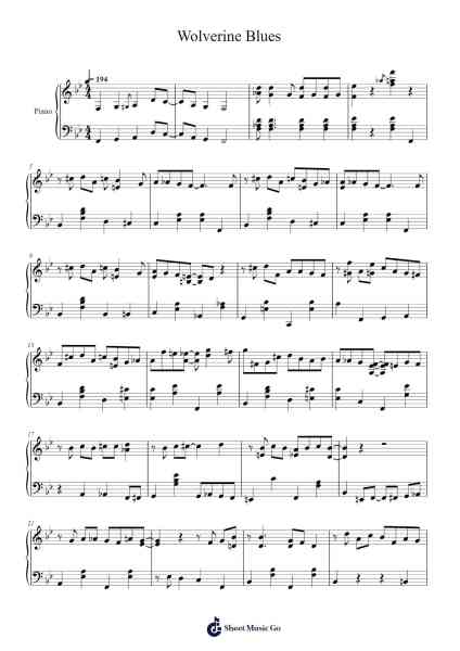 Wolverine Blues Sheet Music by Jelly Roll Morton-Arr.Dawnvia