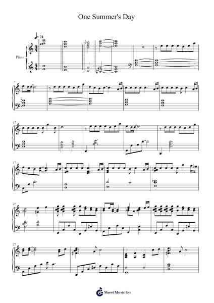 Spirited Away – One Summer's Day Sheet Music by Joe Hisaishi-Arr.Sampcon Mevans
