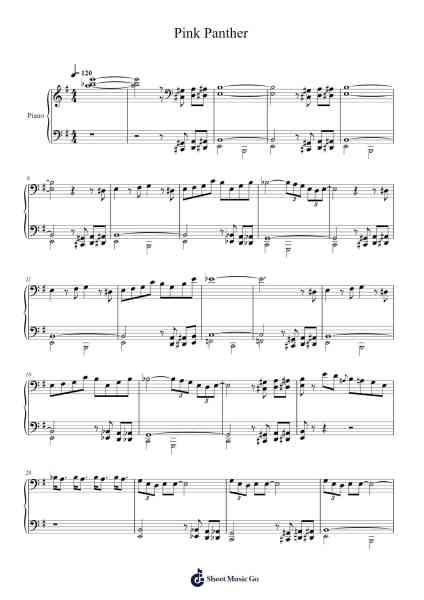 Pink Panther Sheet Music by Henry Mancini-Arr.Vanlett Hudrey