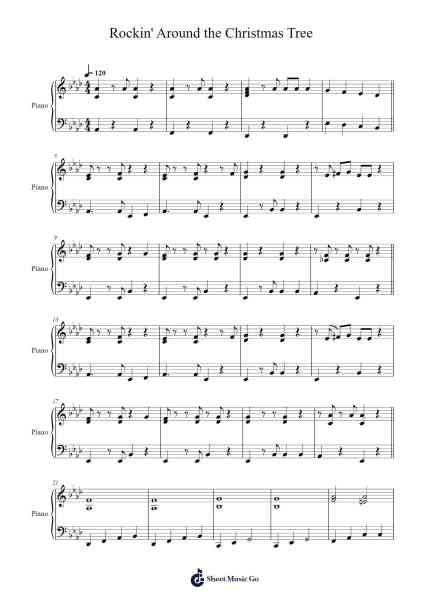 Rockin' Around the Christmas Tree (without melody) Sheet Music by Brenda Lee-Arr.Moulboyce