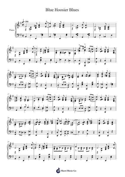 Blue Hoosier Blues Sheet Music by Abel Baer/Cliff Friend/Jack Meskil-Arr.Westier Haylay