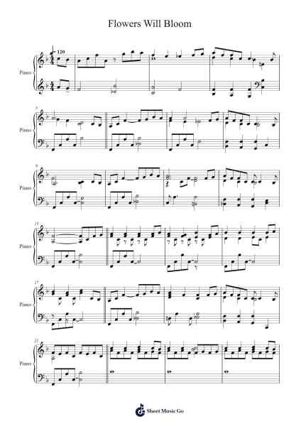Flowers will bloom Sheet Music by Yoko Kanno-Arr.Mattvey Chilrick