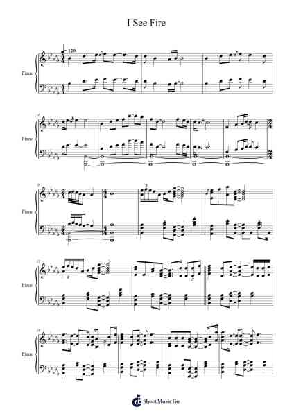 I See Fire Sheet Music by Ed Sheeran-Arr.Uppold Bruckey