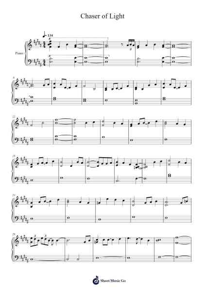 Chaser of Light Sheet Music by Yoyo Sham-Arr.Keatsshua Beareade