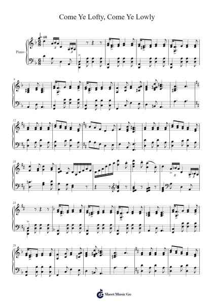 Come Ye Lofty, Come Ye Lowly Sheet Music by George William Warren-Arr.Besquinn