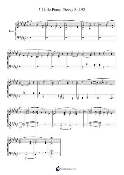 Adagio III – 5 Little Piano Pieces S. 192 Sheet Music by Franz Liszt-Arr.Woltier