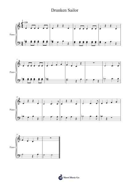 Drunken Sailor Sheet Music by Sea Shanty-Arr.Bergdrew Browningthur