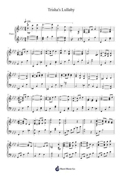 Fullmetal Alchemist - Trisha's Lullaby Partitura de Akira Senju-Arr.Woodcie Budad