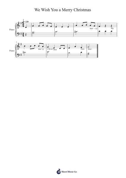 We Wish You a Merry Christmas Sheet Music by English Traditional-Arr.Huxver Birdnee