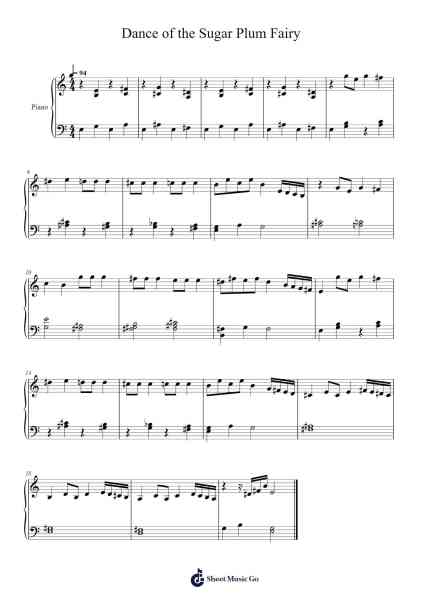 Dance of the Sugar Plum Fairy - The Nutcracker Op. 71 Sheet Music by Pyotr Tchaikovsky-Arr.Jesphy Vebmons