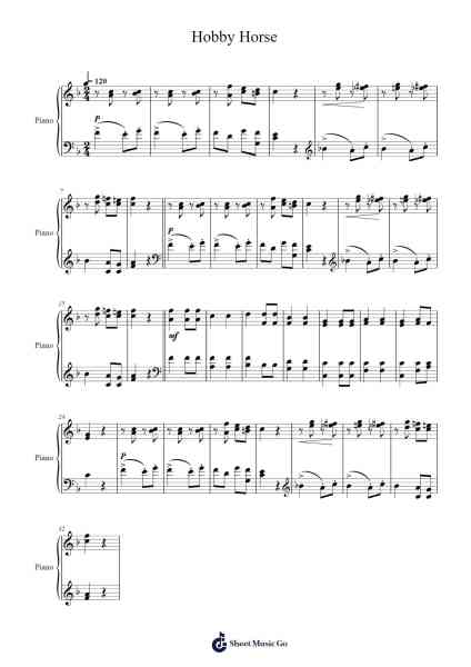 Hobby Horse – First Lessons No. 30, Op. 117 Sheet Music by Cornelius Gurlitt-Arr.Jeamesqy