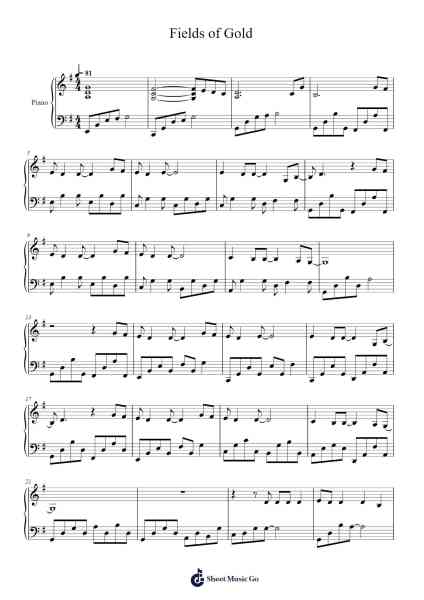 Fields of Gold Sheet Music by Sting-Arr.Parde