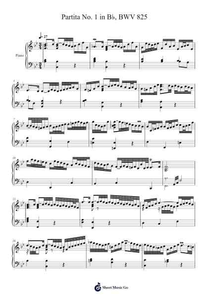 Sarabande – Partita No. 1 in B♭, BWV 825 Sheet Music by Johann Sebastian Bach-Arr.Luroe Boycefay