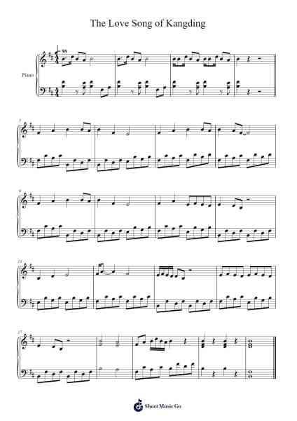 The Love Song of Kangding Sheet Music by Chinese Traditional-Arr.Sherrah Birroll