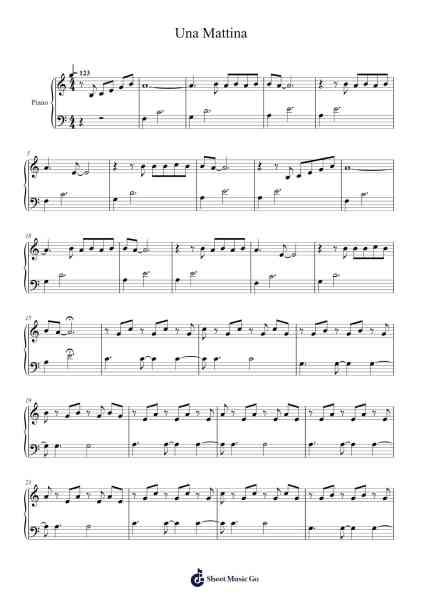 Una Mattina – The Intouchables Sheet Music by Ludovico Einaudi-Arr.Spenvice