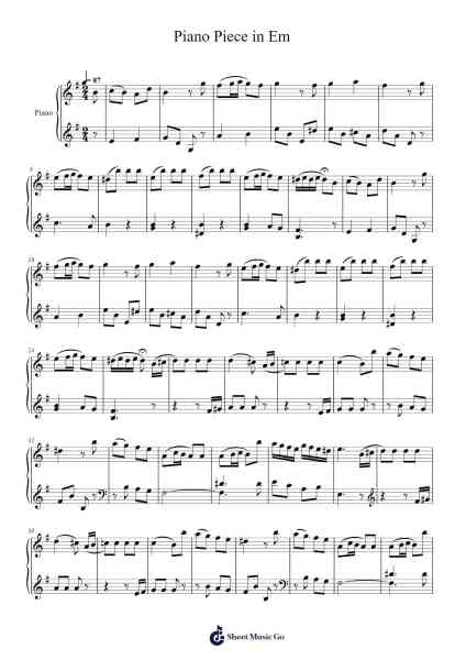 Piano Piece in Em Sheet Music by Georg Philipp Telemann-Arr.Sailshead Verborn
