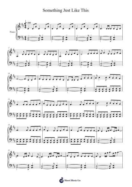 Something Just Like This Sheet Music by The Chainsmokers/Coldplay-Arr.Dickbryce Biien