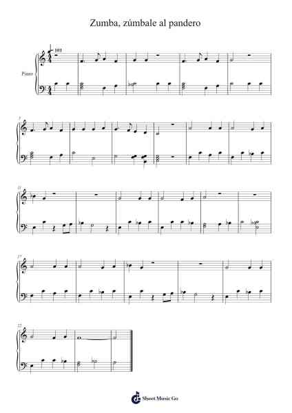 Zumba, zúmbale al pandero Sheet Music by Spanish Traditional-Arr.Evetham