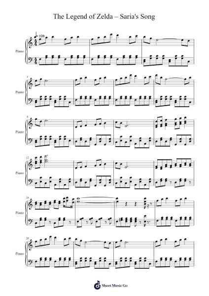 The Legend of Zelda – Saria's Song Sheet Music by Koji Kondo-Arr.Graycie Scob