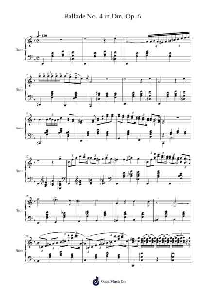Ballade No. 4 in Dm, Op. 6 Sheet Music by Clara Schumann-Arr.Manian